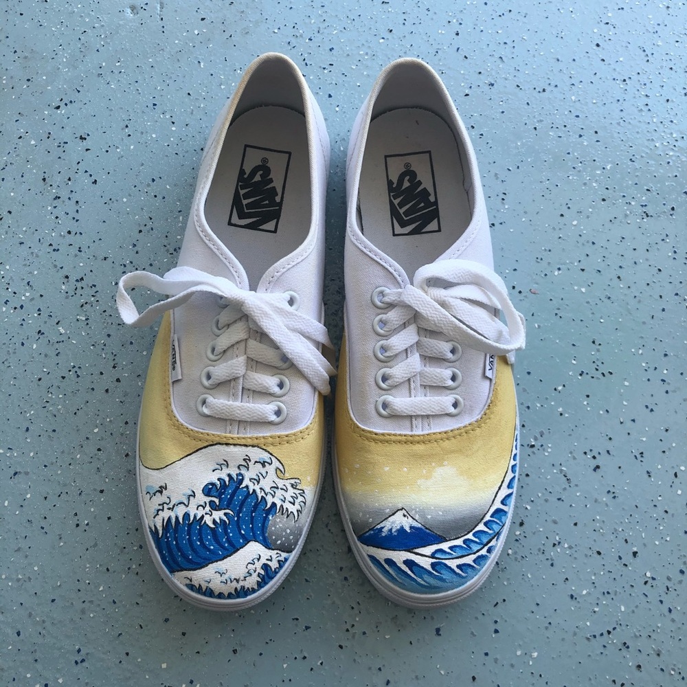 Vans authentic hand painted sneakers
